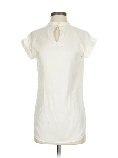 Pre-owned Express Short Sleeve Blouse In White