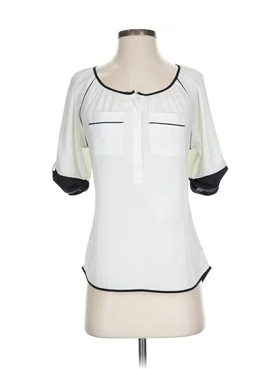 Pre-owned Express Short Sleeve Blouse In White