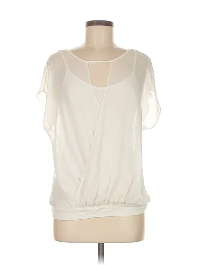 Pre-owned Express Short Sleeve Blouse In White