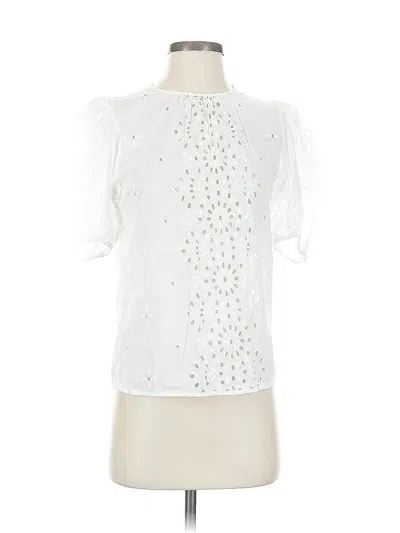 Pre-owned Express Short Sleeve Blouse In White