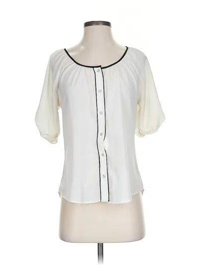 Pre-owned Express Short Sleeve Blouse In White
