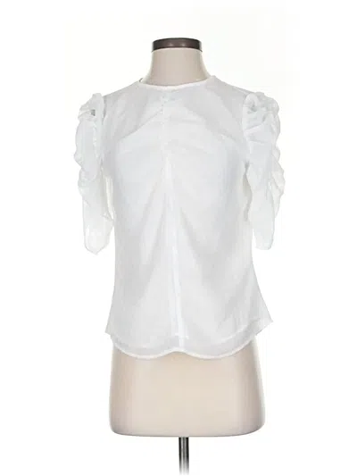 Pre-owned Express Short Sleeve Blouse In White