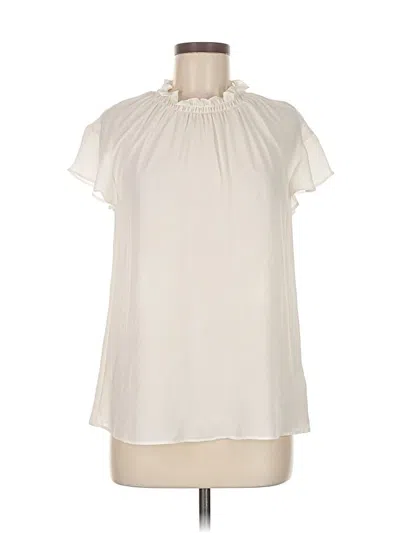 Pre-owned Express Short Sleeve Blouse In White