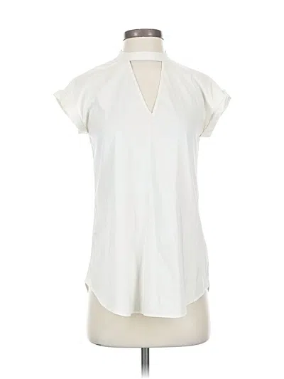Pre-owned Express Short Sleeve Blouse In White