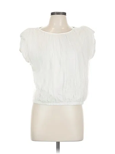 Pre-owned Express Short Sleeve Blouse In White