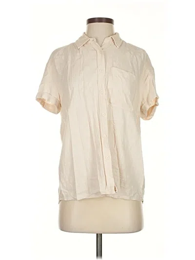 Pre-owned Express Short Sleeve Blouse In White