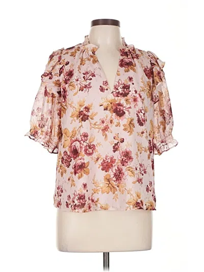 Pre-owned Express Short Sleeve Blouse In White