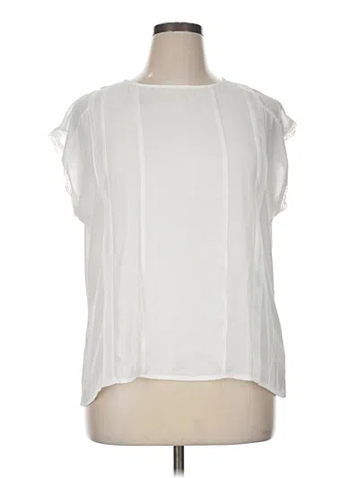 Pre-owned Express Short Sleeve Blouse In White