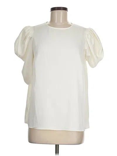 Pre-owned Express Short Sleeve Blouse In White