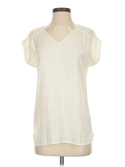 Pre-owned Express Short Sleeve Blouse In White