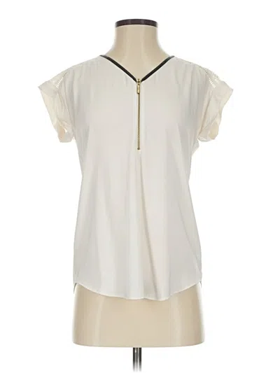 Pre-owned Express Short Sleeve Blouse In White