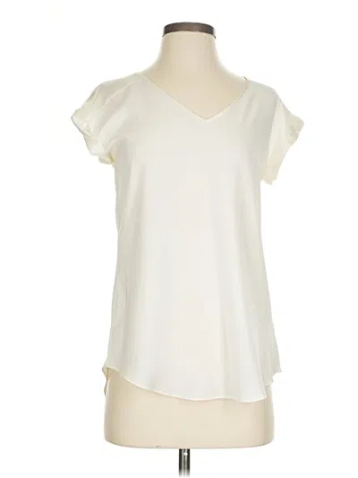 Pre-owned Express Short Sleeve Blouse In White