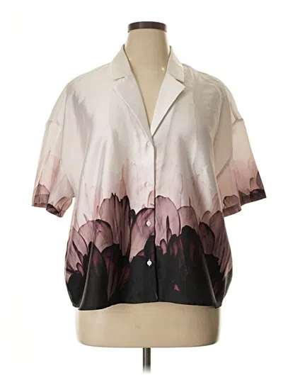 Pre-owned Express Short Sleeve Blouse In White