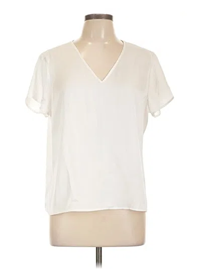 Pre-owned Express Short Sleeve Blouse In White