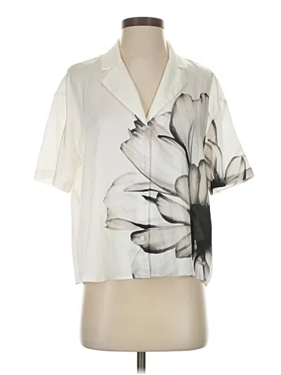 Pre-owned Express Short Sleeve Blouse In White