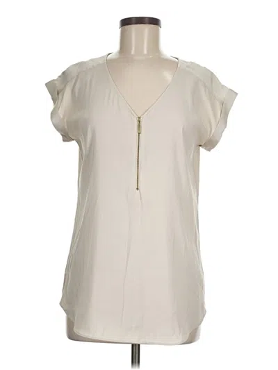 Pre-owned Express Short Sleeve Blouse In White