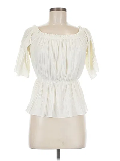 Pre-owned Express Short Sleeve Blouse In White