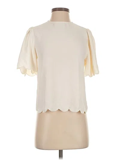 Pre-owned Express Short Sleeve Blouse In White