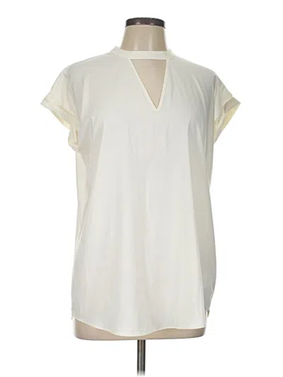 Pre-owned Express Short Sleeve Blouse In White