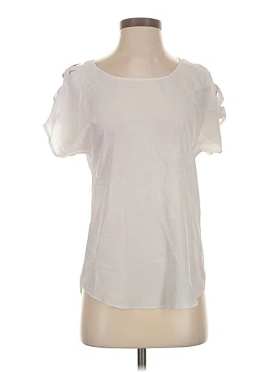 Pre-owned Express Short Sleeve Blouse In White
