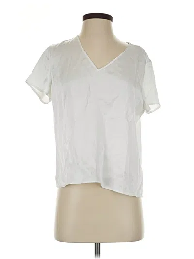 Pre-owned Express Short Sleeve Blouse In White
