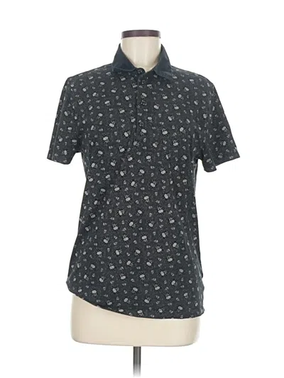 Pre-owned Express Short Sleeve Button Down Shirt In Gray