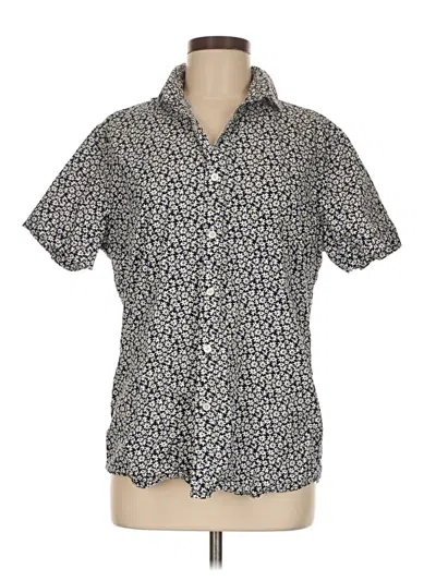 Pre-owned Express Short Sleeve Button Down Shirt In Gray
