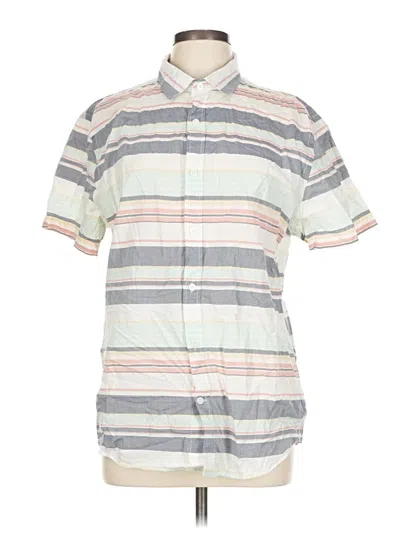 Pre-owned Express Short Sleeve Button Down Shirt In Gray