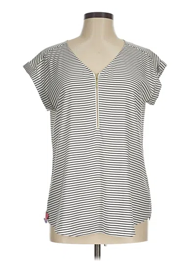 Pre-owned Express Short Sleeve Henley Shirt In Gray