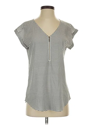 Pre-owned Express Short Sleeve Henley Shirt In Ivory