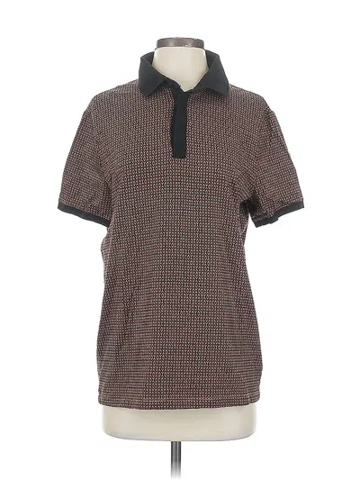 Pre-owned Express Short Sleeve Polo Shirt In Brown