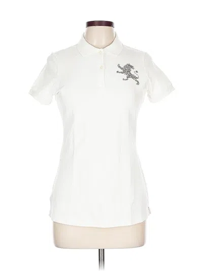 Pre-owned Express Short Sleeve Polo Shirt In White