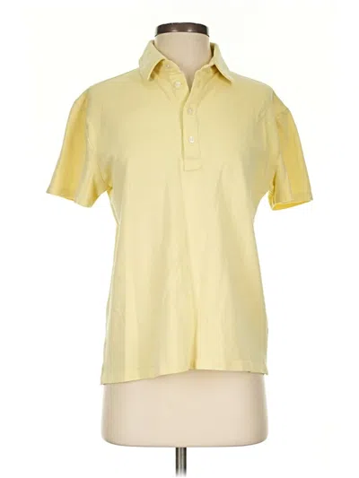 Pre-owned Express Short Sleeve Polo Shirt In Yellow