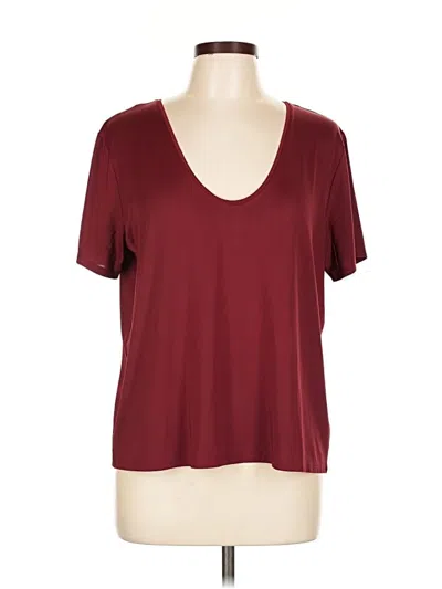Pre-owned Express Short Sleeve T-shirt In Burgundy