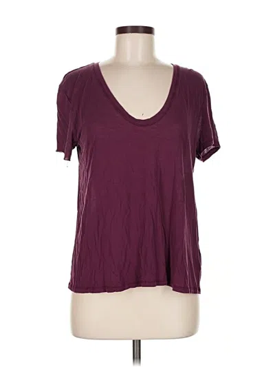 Pre-owned Express Short Sleeve T-shirt In Burgundy