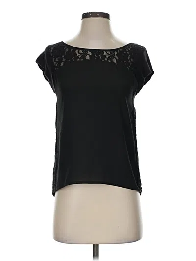 Pre-owned Express Short Sleeve Top Black Boatneck Tops