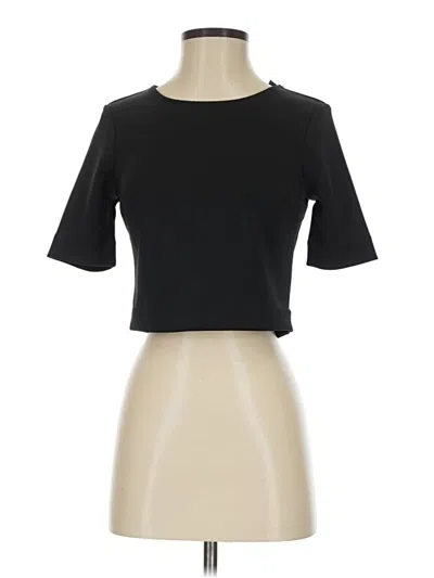 Express Short Sleeve Top Black Boatneck Tops