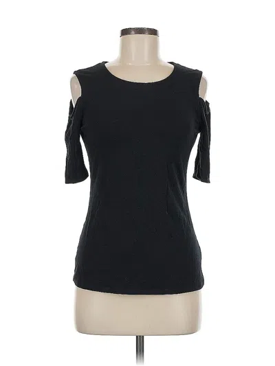 Pre-owned Express Short Sleeve Top Black Cold Shoulder Neckline Tops