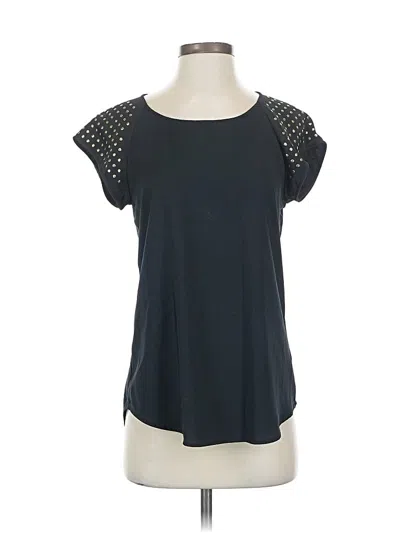 Pre-owned Express Short Sleeve Top Black Cold Shoulder Neckline Tops