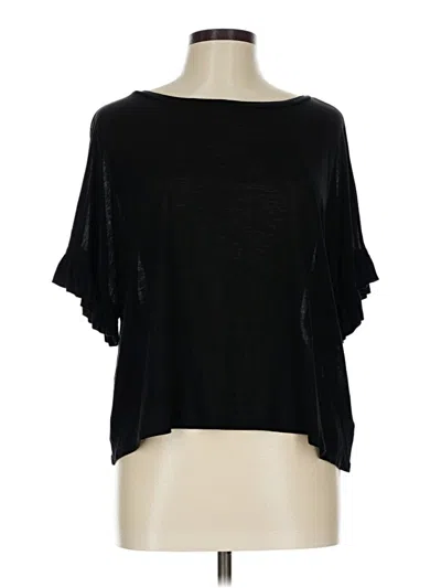 Pre-owned Express Short Sleeve Top Black Cold Shoulder Neckline Tops