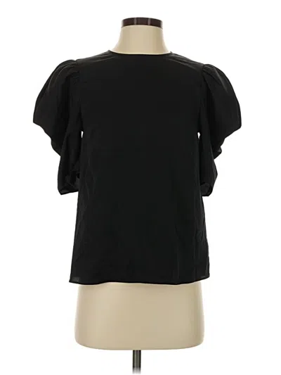 Express Short Sleeve Top Black Cold Shoulder Neckline Tops