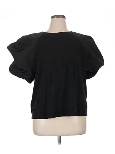 Pre-owned Express Short Sleeve Top Black Cold Shoulder Neckline Tops