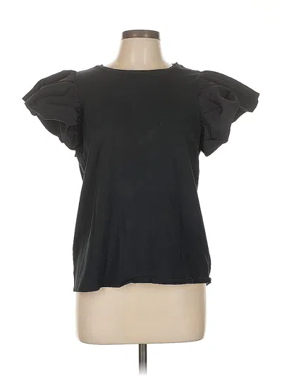 Pre-owned Express Short Sleeve Top Black Crew Neck Tops
