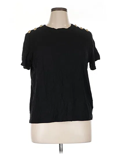 Pre-owned Express Short Sleeve Top Black Crew Neck Tops