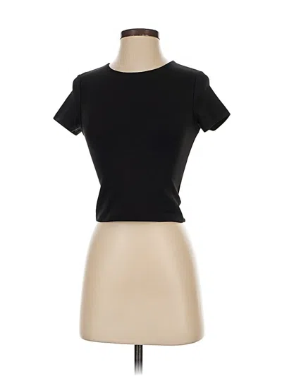 Pre-owned Express Short Sleeve Top Black Keyhole Neckline Tops