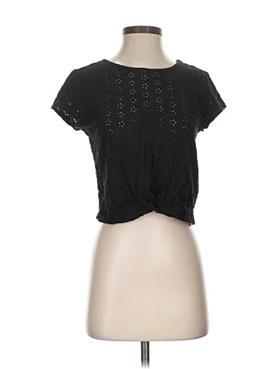 Pre-owned Express Short Sleeve Top Black Keyhole Neckline Tops