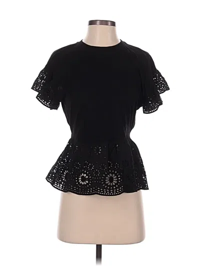 Pre-owned Express Short Sleeve Top Black Keyhole Neckline Tops
