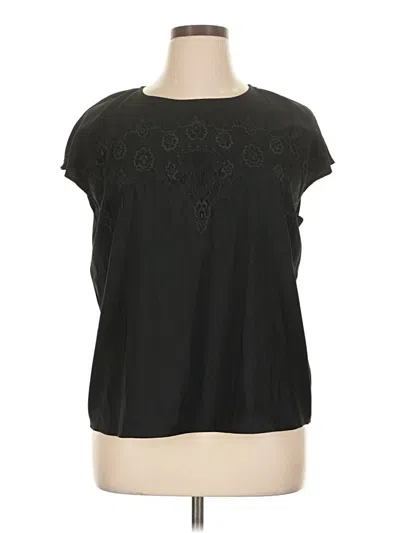 Pre-owned Express Short Sleeve Top Black Keyhole Neckline Tops