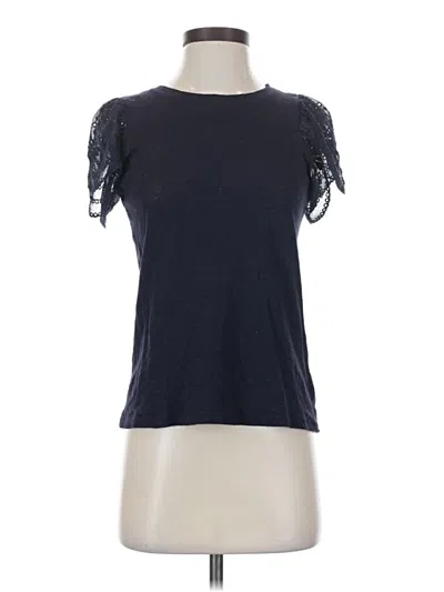 Pre-owned Express Short Sleeve Top Black Keyhole Neckline Tops