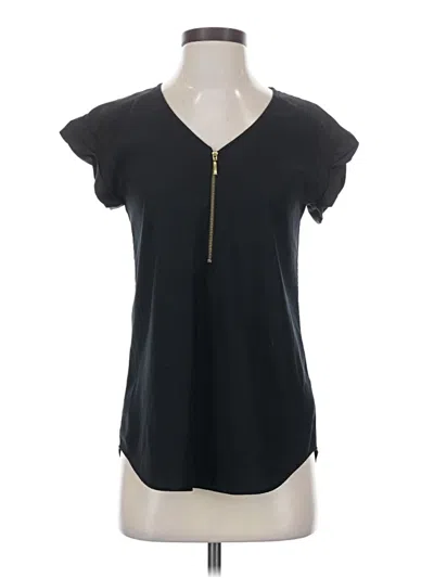 Pre-owned Express Short Sleeve Top Black Keyhole Neckline Tops